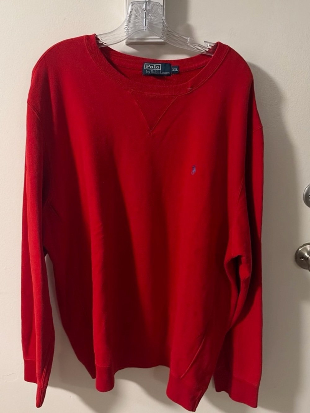 Ralph Lauren Men's Red Crewneck Sweatshirt with Embroidered Pony